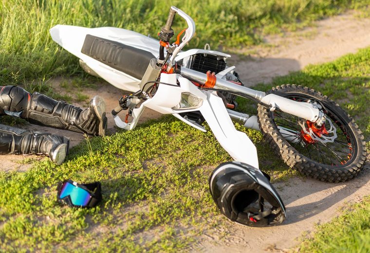 Rider down after a roadway collision